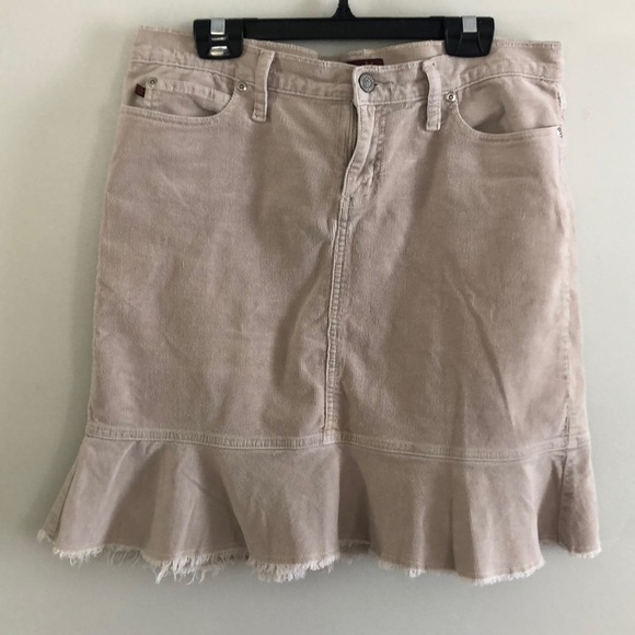 Corduroy  Oat Fringe Flare Midi Skirt Sz 12 - Picture 1 of 12